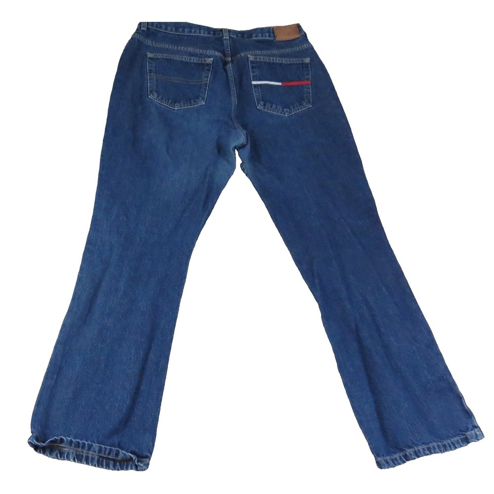VTG Tommy Hilfiger Womens 14 Jeans 100%‎ Cotton Bootcut 90s Embroidered Logo EUC